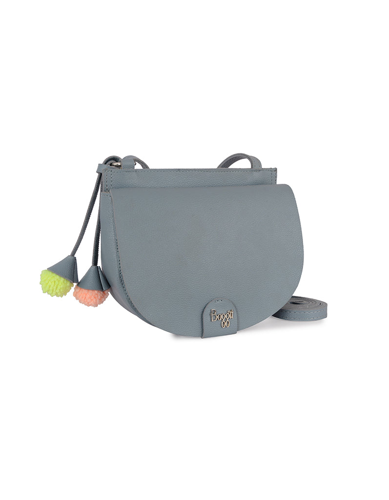 Alora Blue Large Saddle Sling Bag
