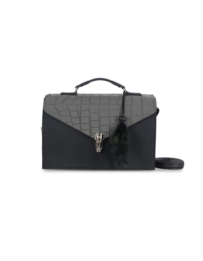 Besty Black Large Satchel Sling Bag