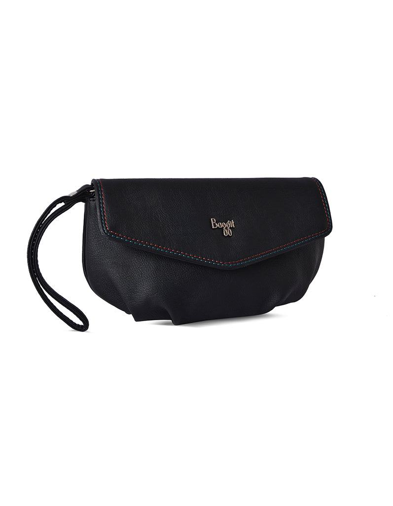 Collins Black Large Saddle Sling Bag