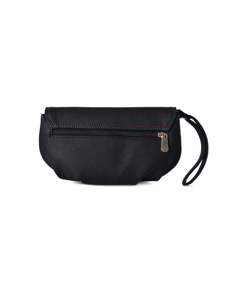 Collins Black Large Saddle Sling Bag