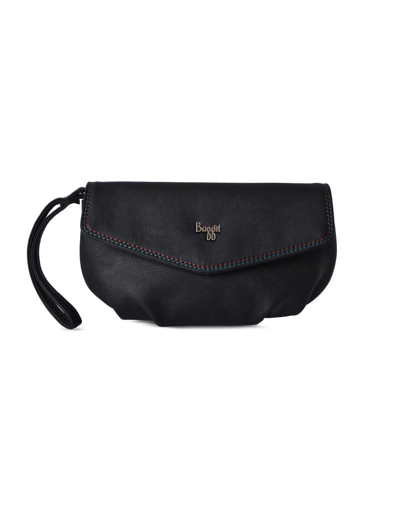 Collins Black Large Saddle Sling Bag