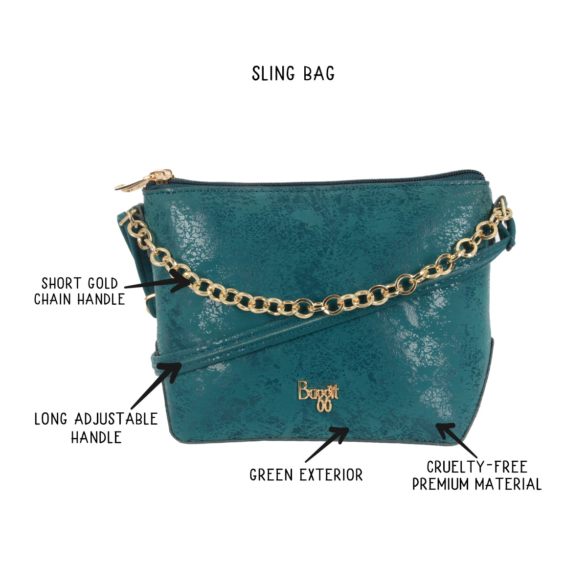 Denver Green XXS Baguette Sling Bags