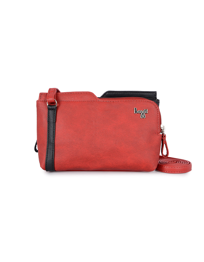 Dicy Red Large Satchel Sling Bag