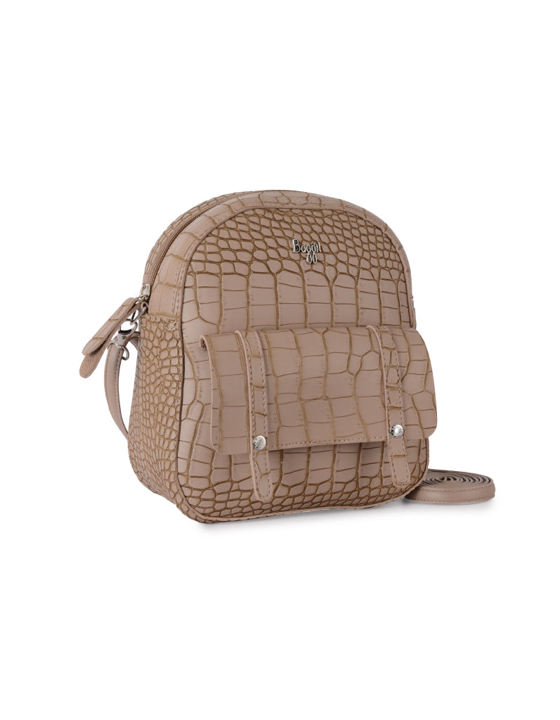 Dimple Beige Oversize Backpack Sling Bag