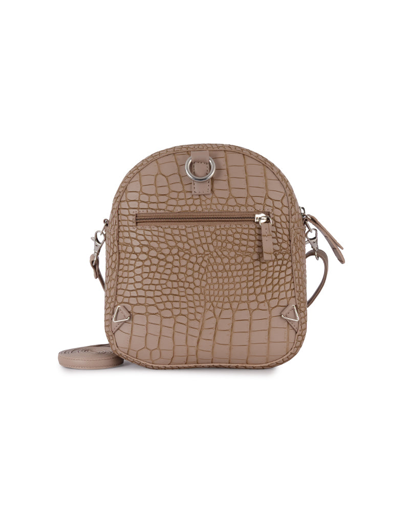 Dimple Beige Oversize Backpack Sling Bag