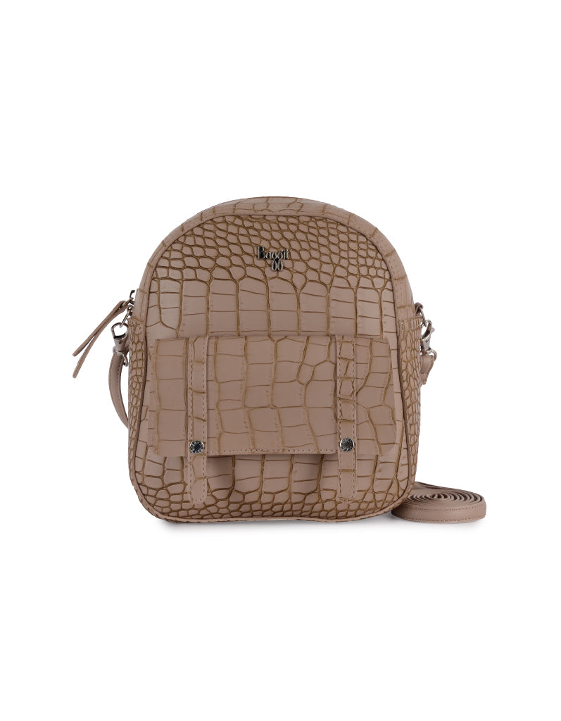 Dimple Beige Oversize Backpack Sling Bag