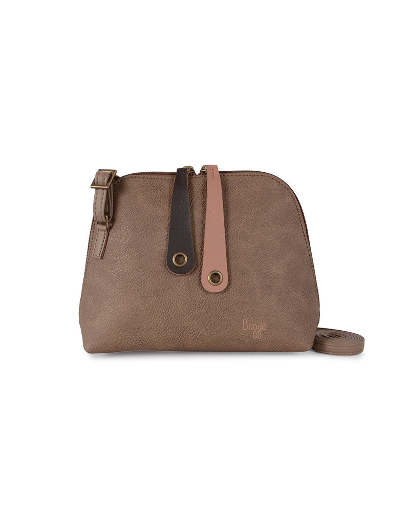 Furious Beige Oversize Bowling Sling Bag