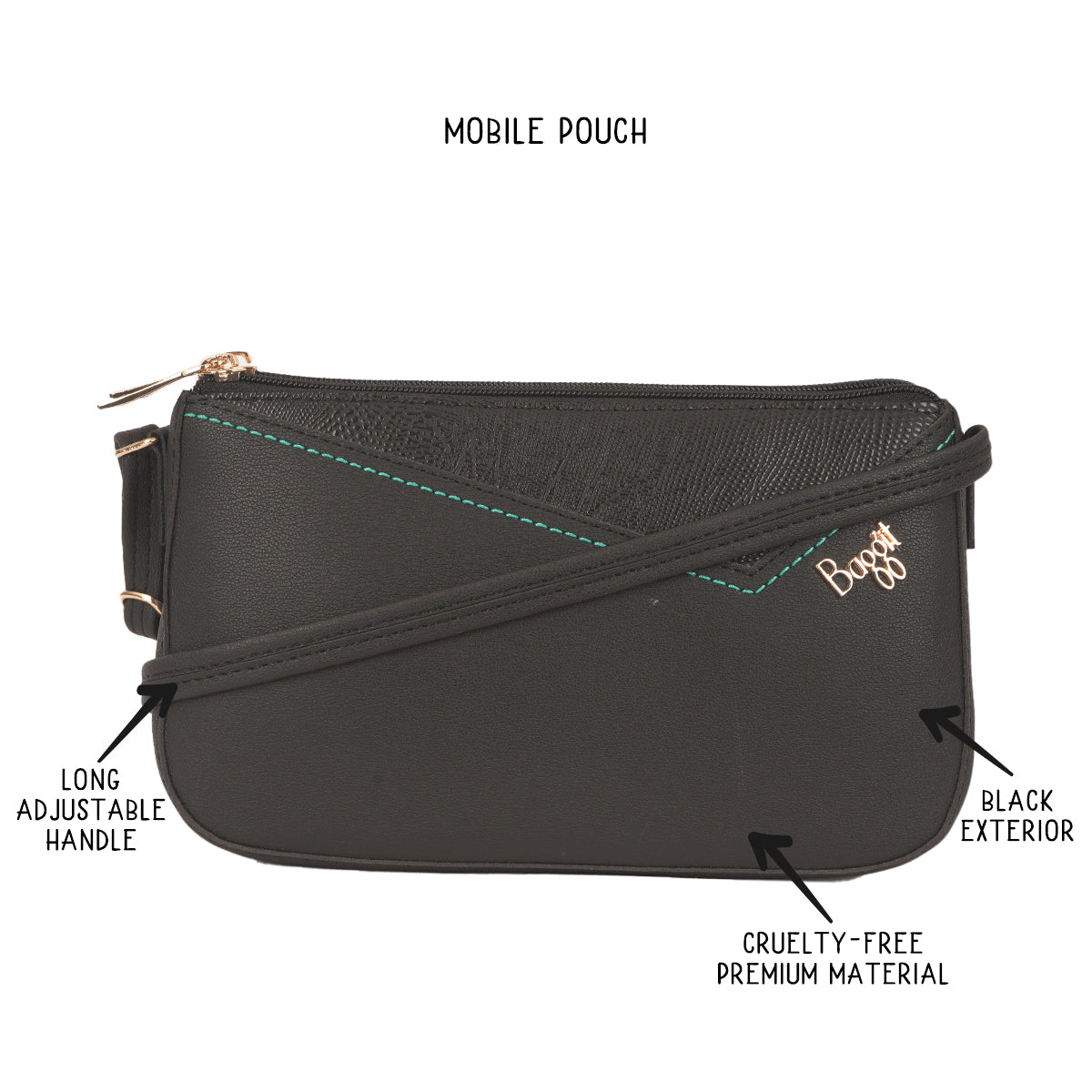 Gosh Black Large Baguette Sling Bags