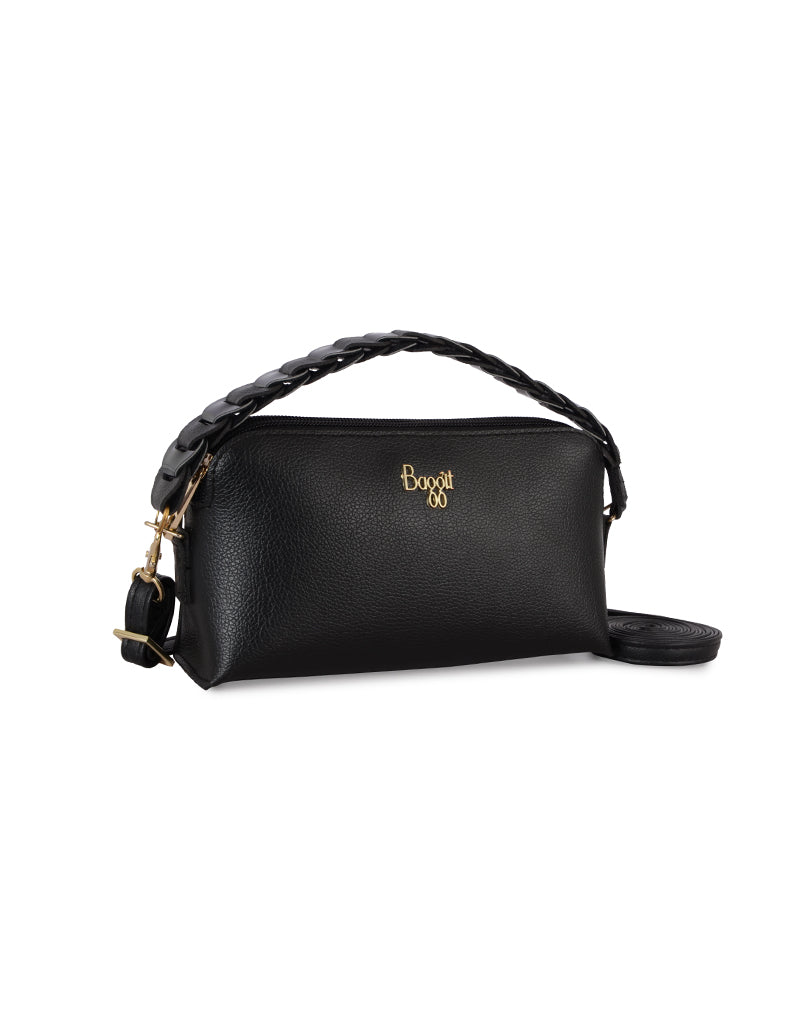 Hadid Black Large Bowling Sling Bag