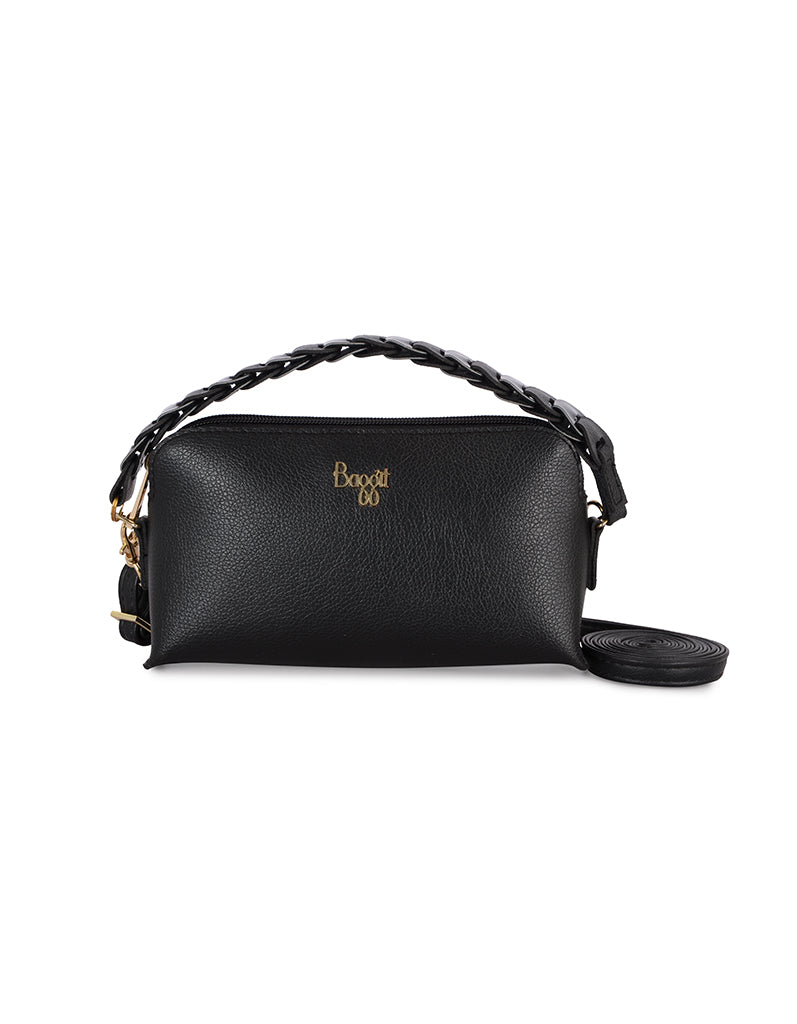 Hadid Black Large Bowling Sling Bag