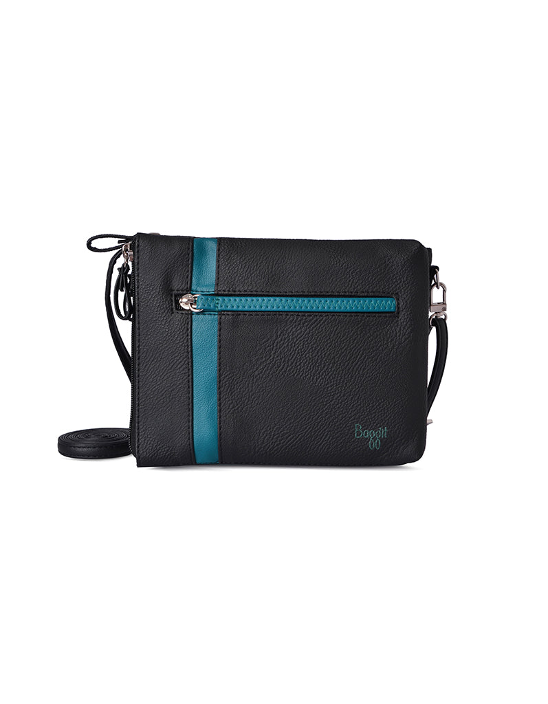 Jeather Black Oversize Satchel Sling Bag