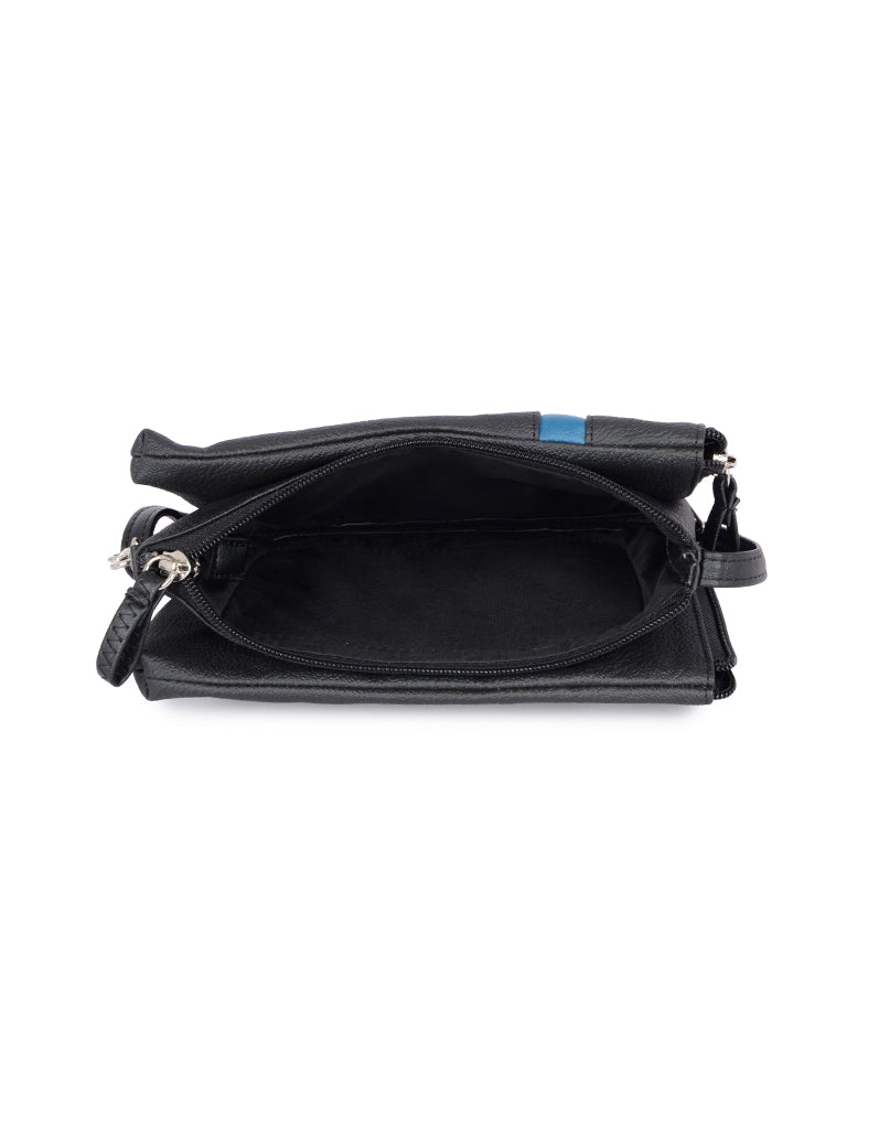 Jeather Black Oversize Satchel Sling Bag