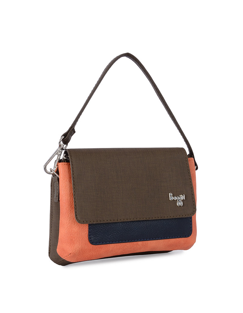Kaira Brown Large Baguette Sling Bag