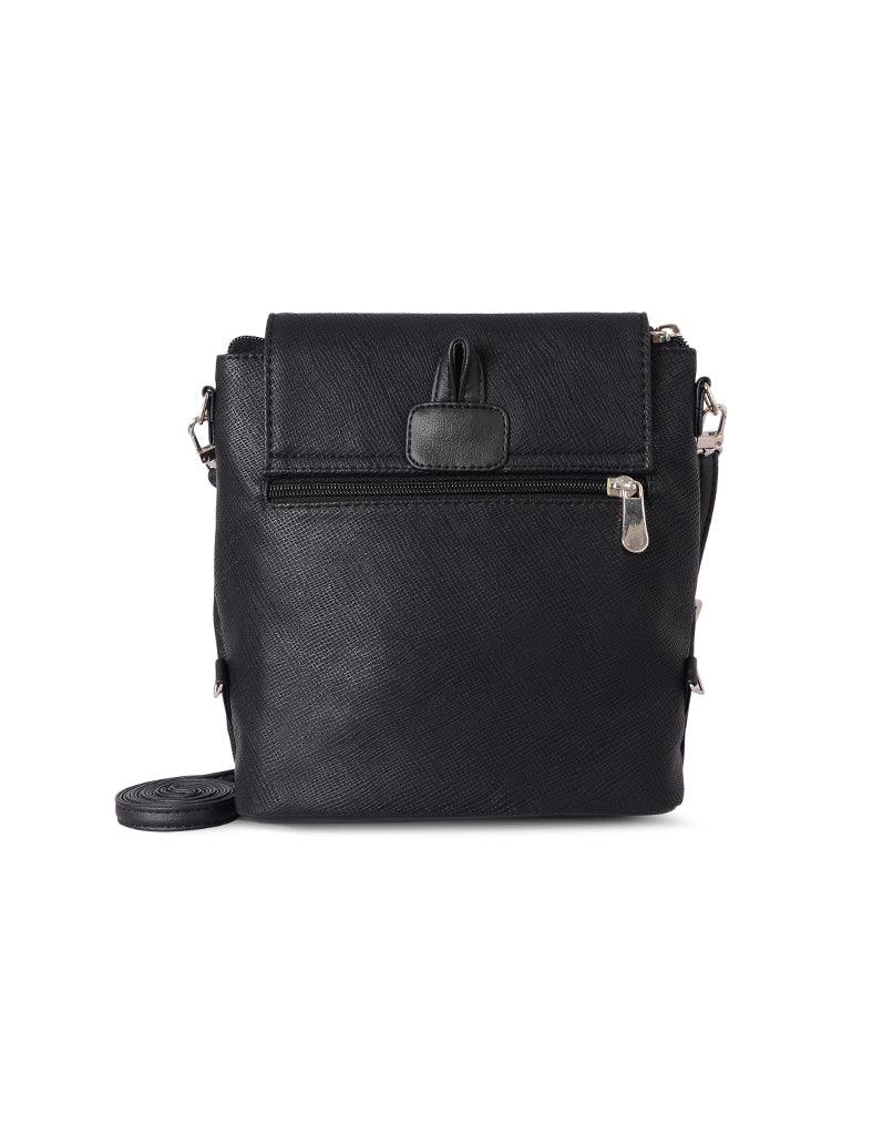 Minimo Black Oversize Backpack Sling Bag
