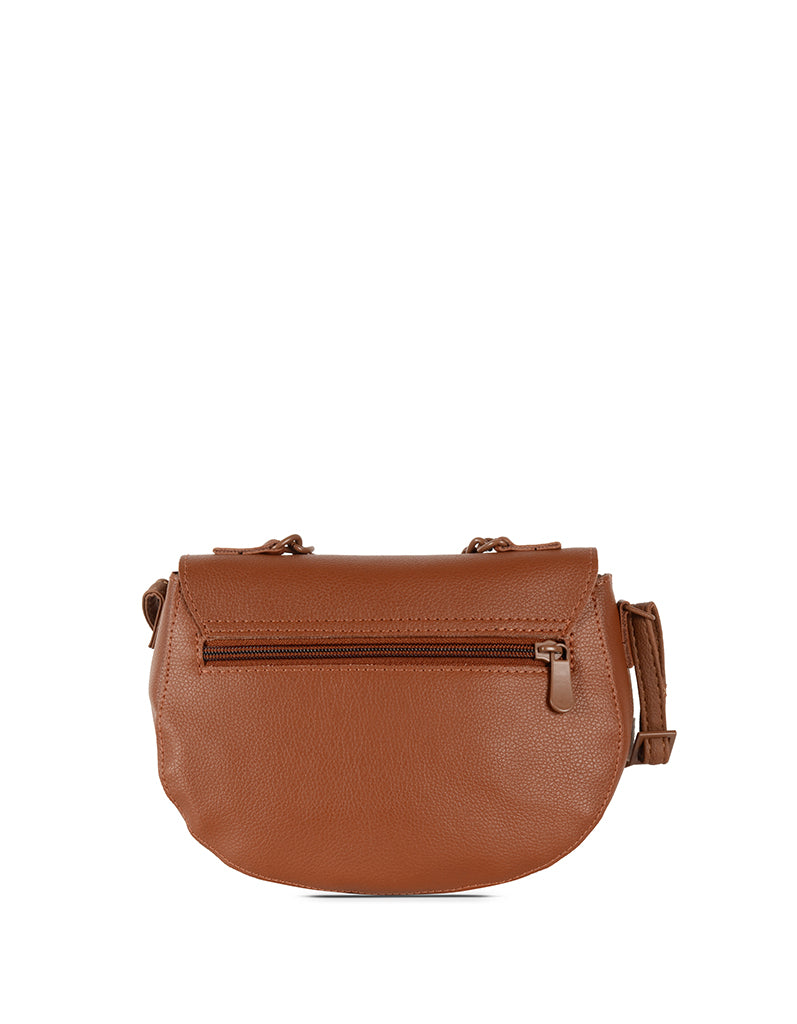 Mirabel Tan Large Saddle Sling Bag