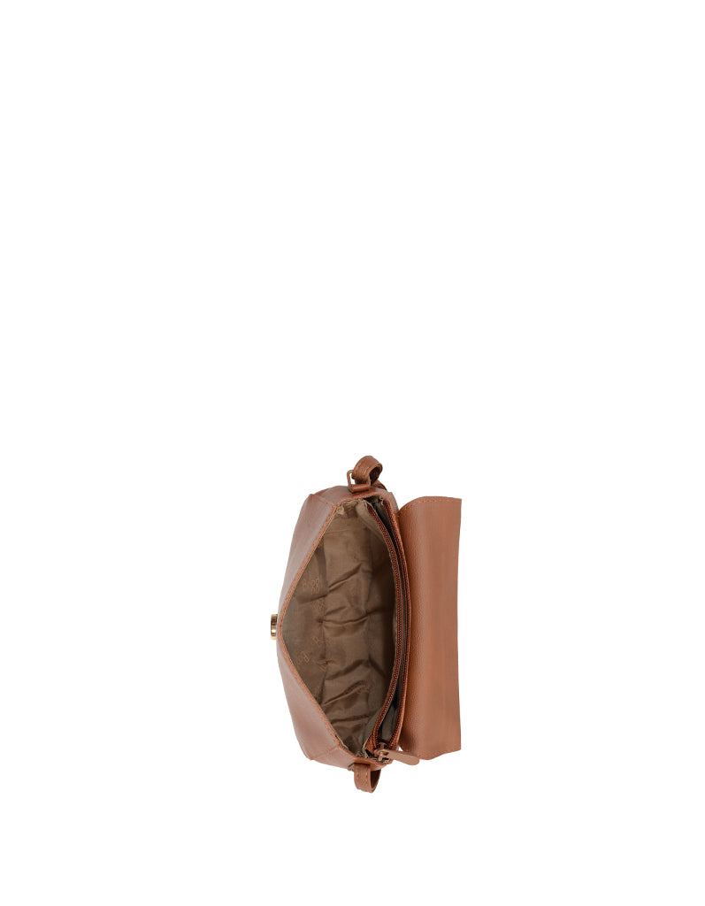 Mirabel Tan Large Saddle Sling Bag