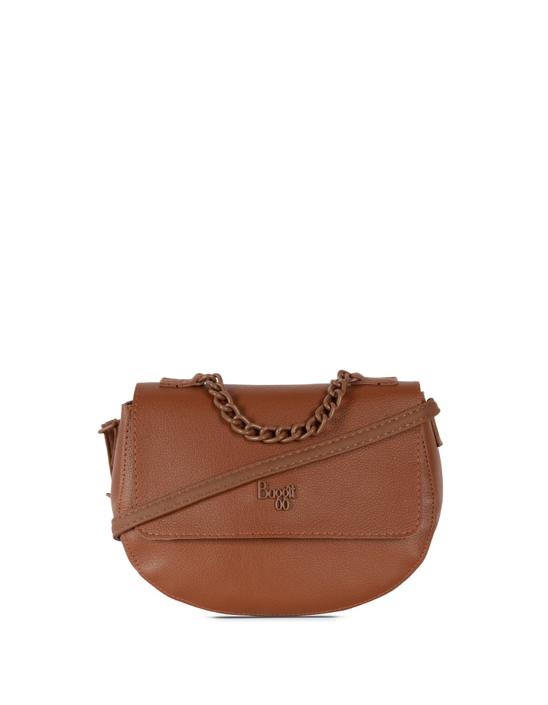 Mirabel Tan Large Saddle Sling Bag