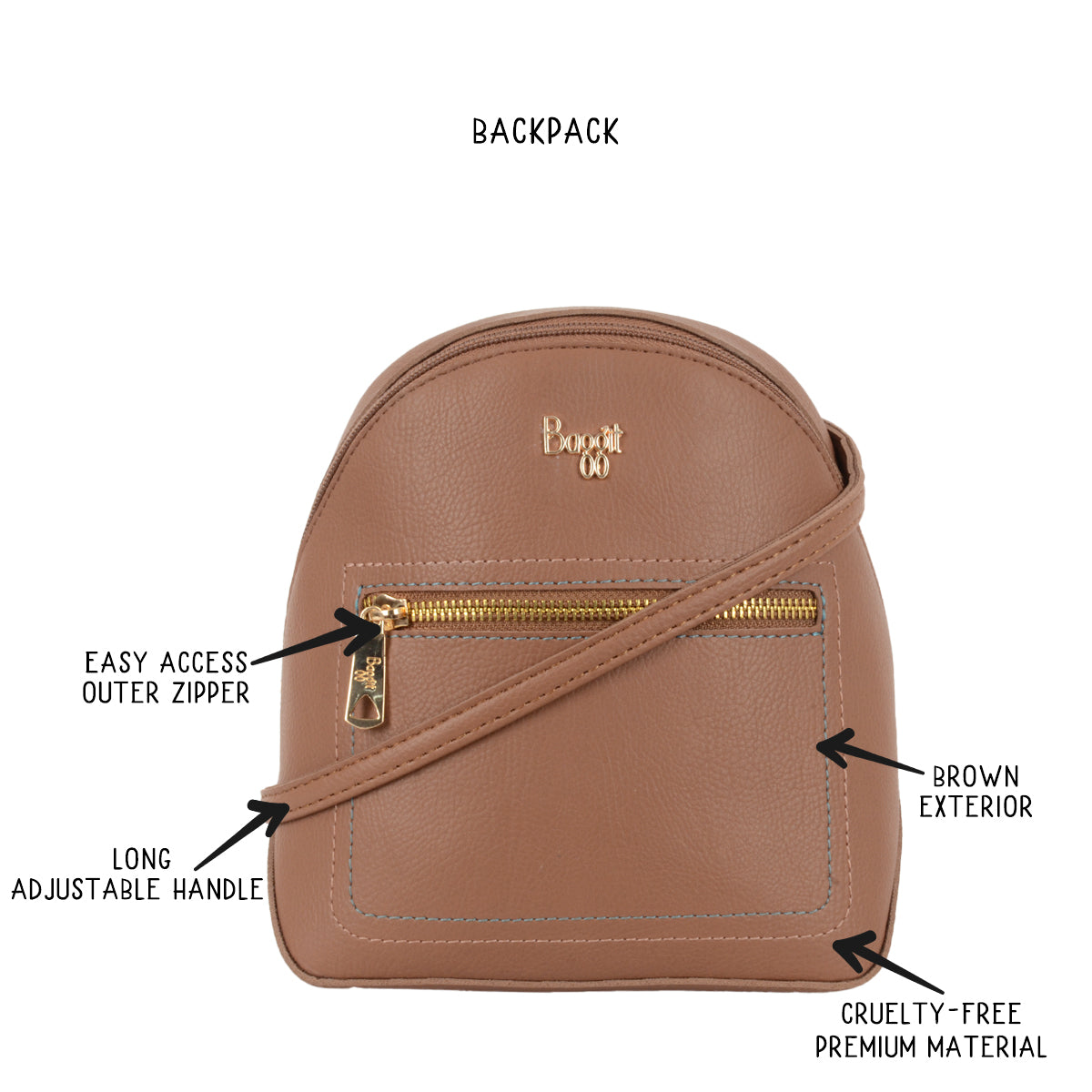 Oshu Brown XS Backpack Sling Bags