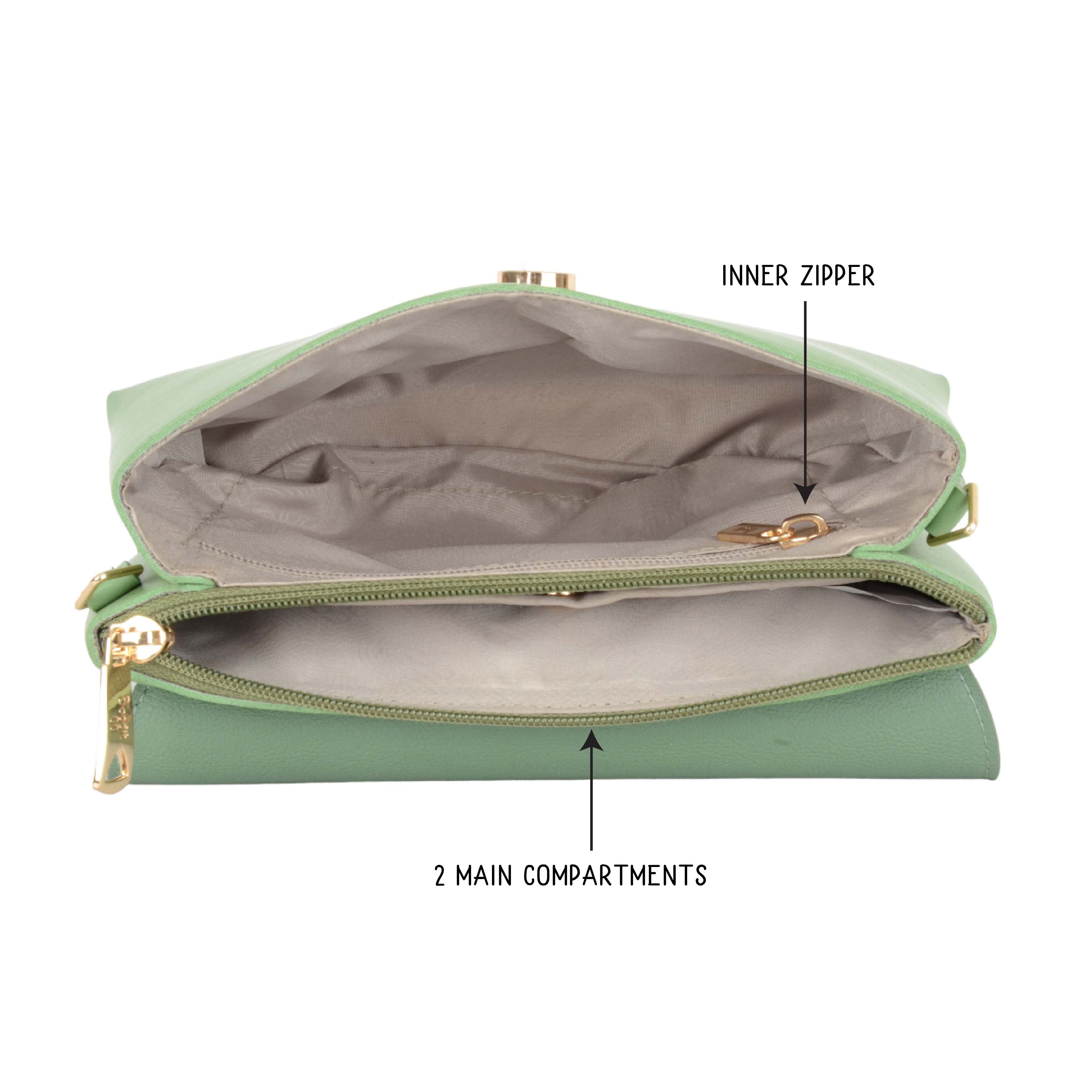 Snowflakes Green XS Satchel Sling Bags