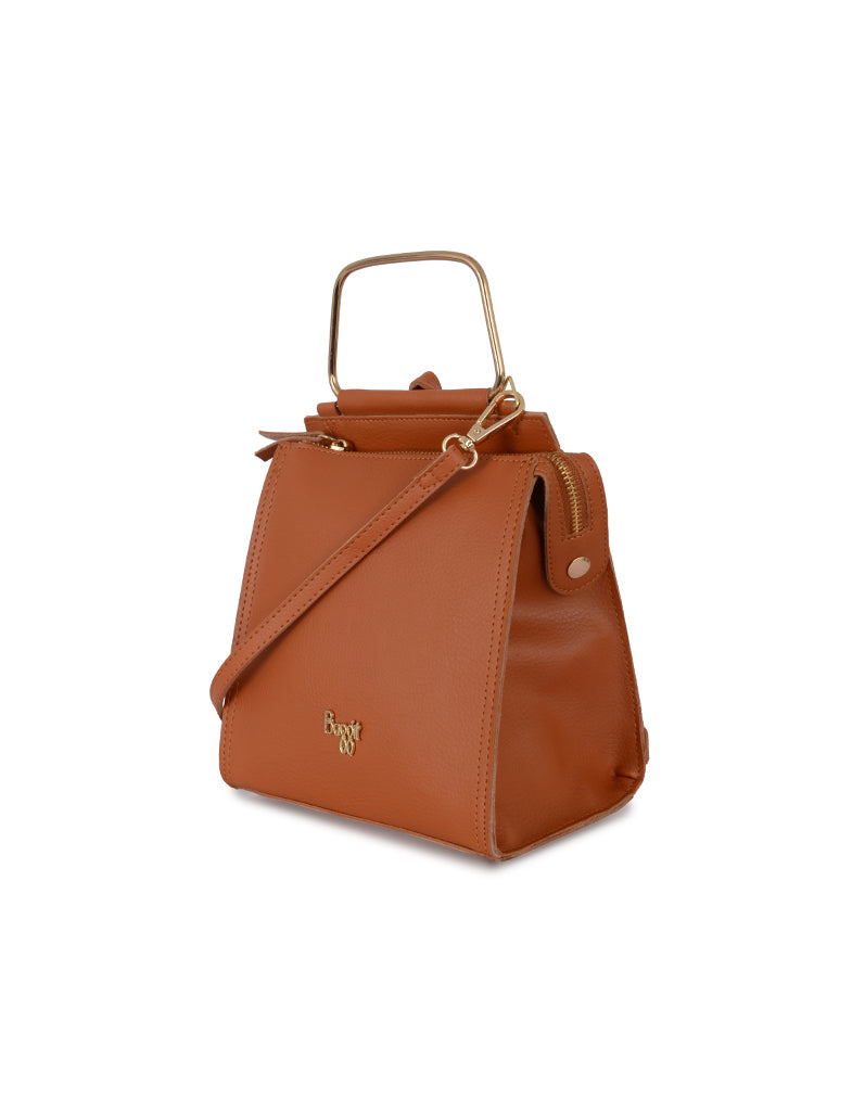 Tridime Tan Oversize Backpack Sling Bag