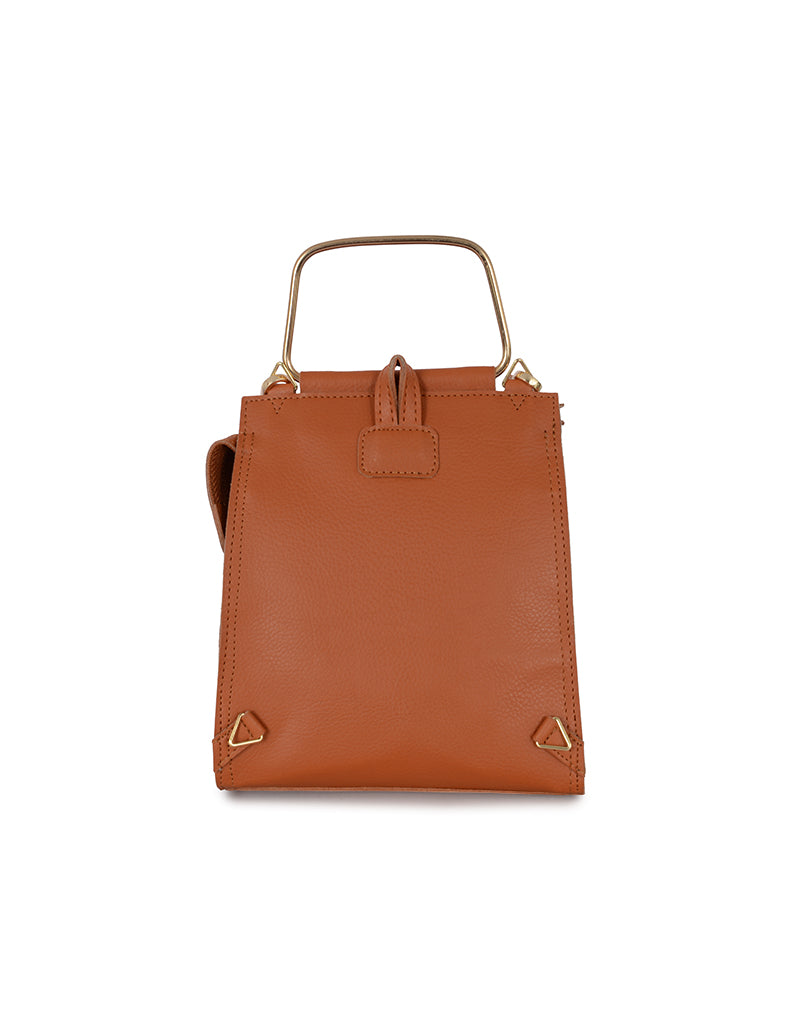 Tridime Tan Oversize Backpack Sling Bag