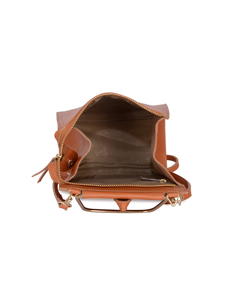 Tridime Tan Oversize Backpack Sling Bag