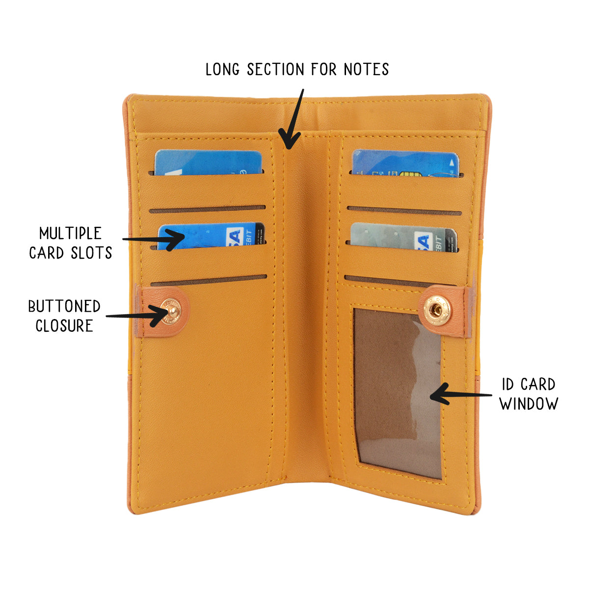 Ace Orange Medium Two Fold Wallets