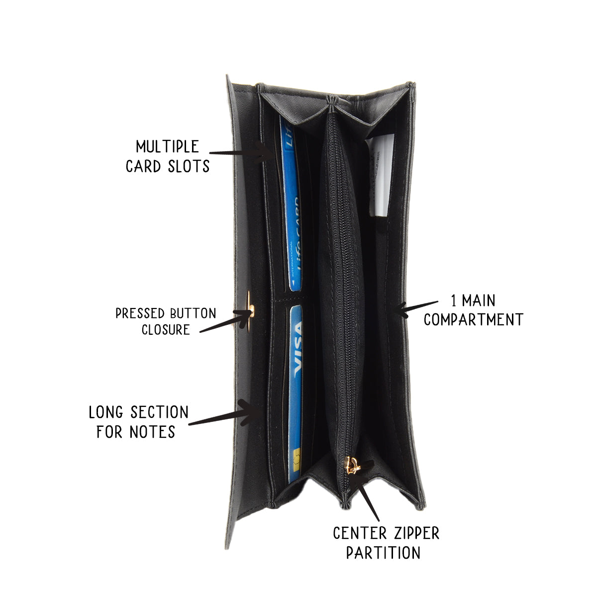 Lurid Black Large Basic Wallet