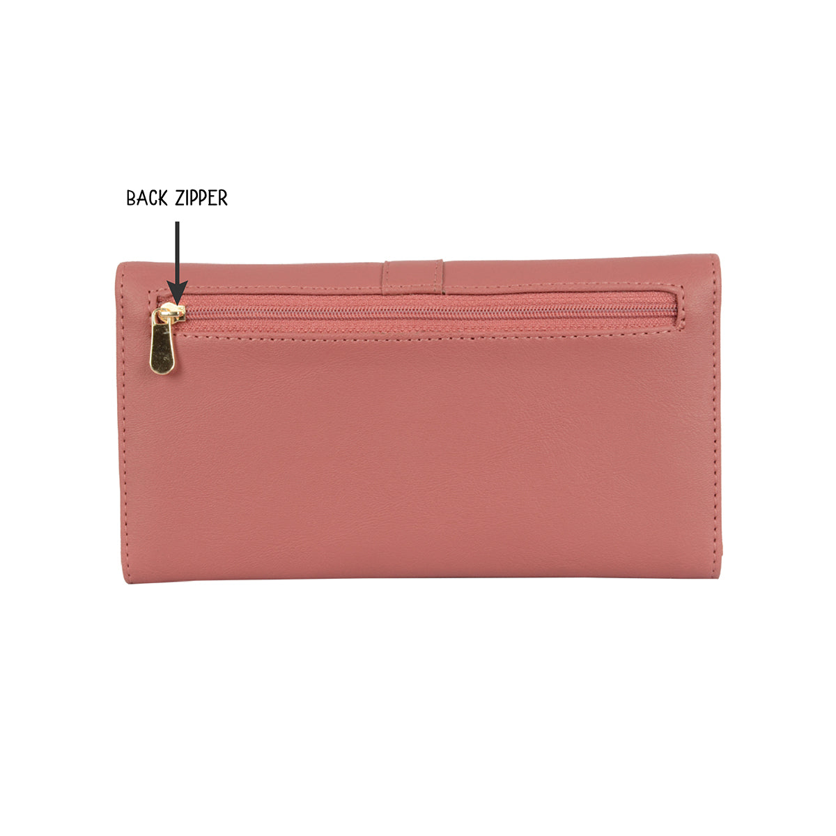 Market Rose Wood Large Three Fold Wallet