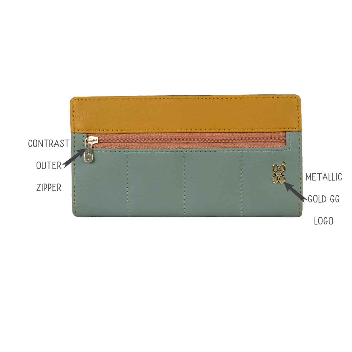 Misty Blue Large Two Fold Wallet