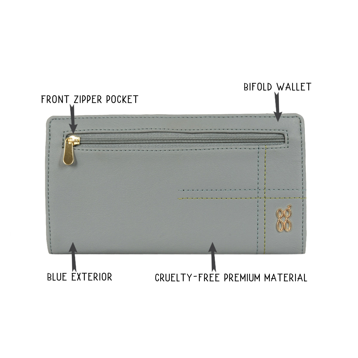 Stall Blue Large Two Fold Wallets