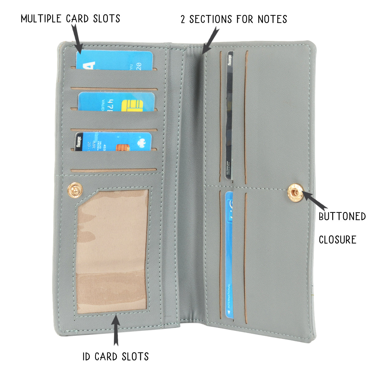 Stall Blue Large Two Fold Wallets