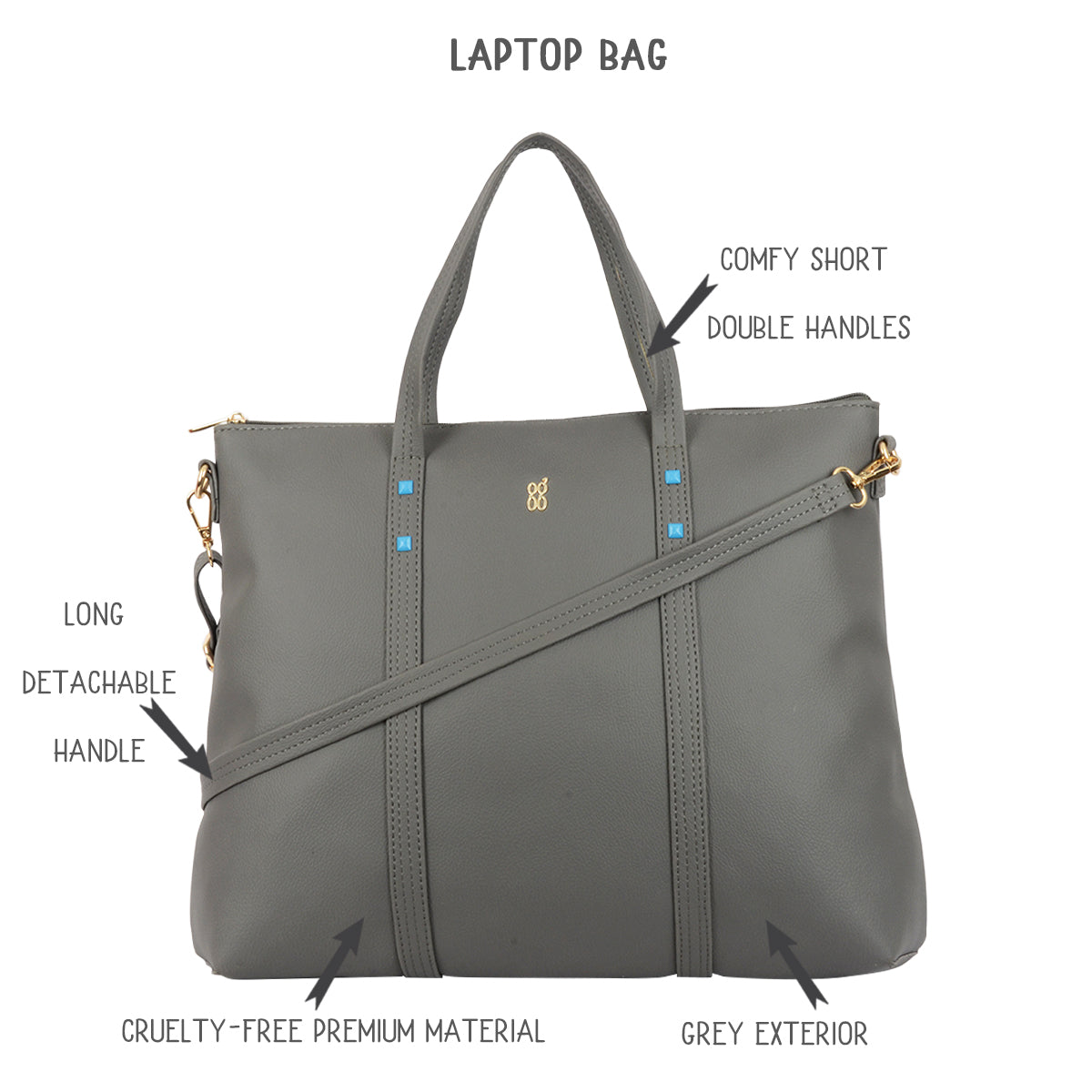 Akkim Grey Large Laptop Laptop Bag