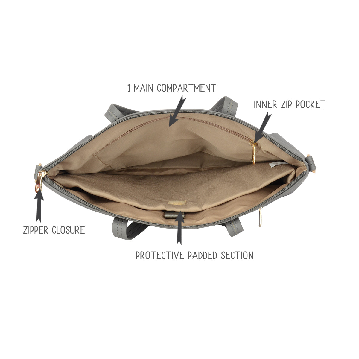 Akkim Grey Large Laptop Laptop Bag