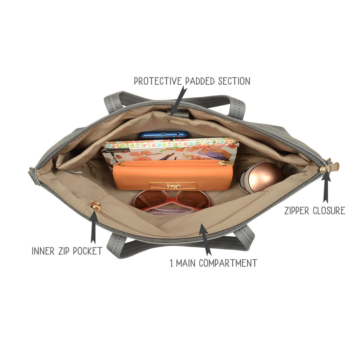 Akkim Grey Large Laptop Laptop Bag