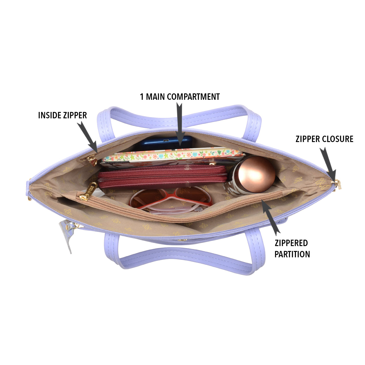 Apple Purple Large Tote Bag