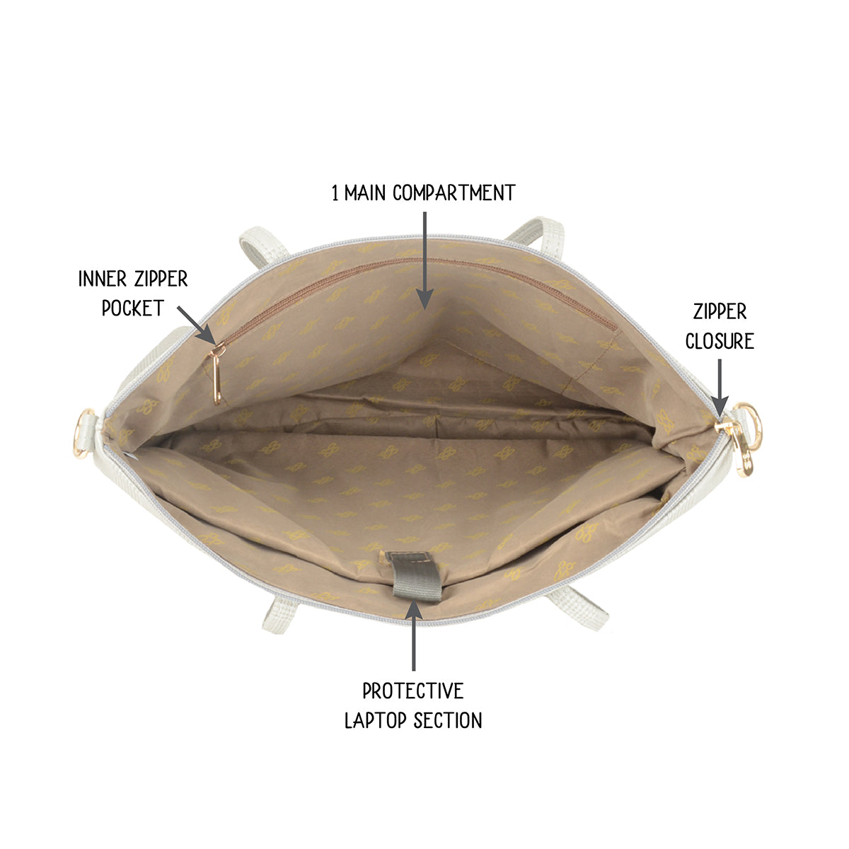 Ayko Grey Large Laptop Tote Bags