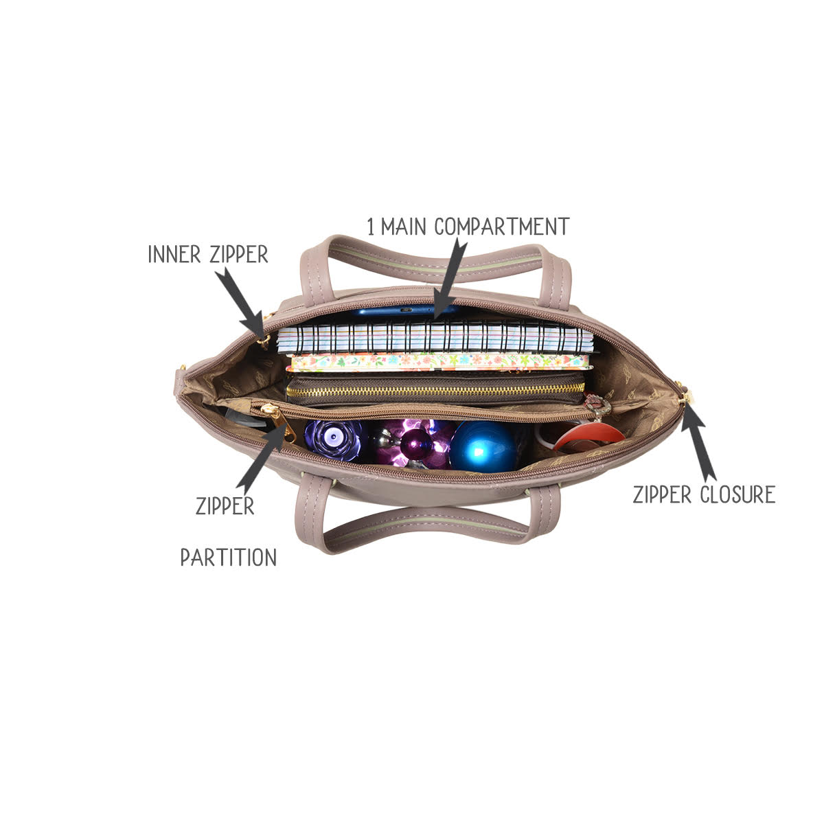 Basil Purple Medium Shoulder Bag