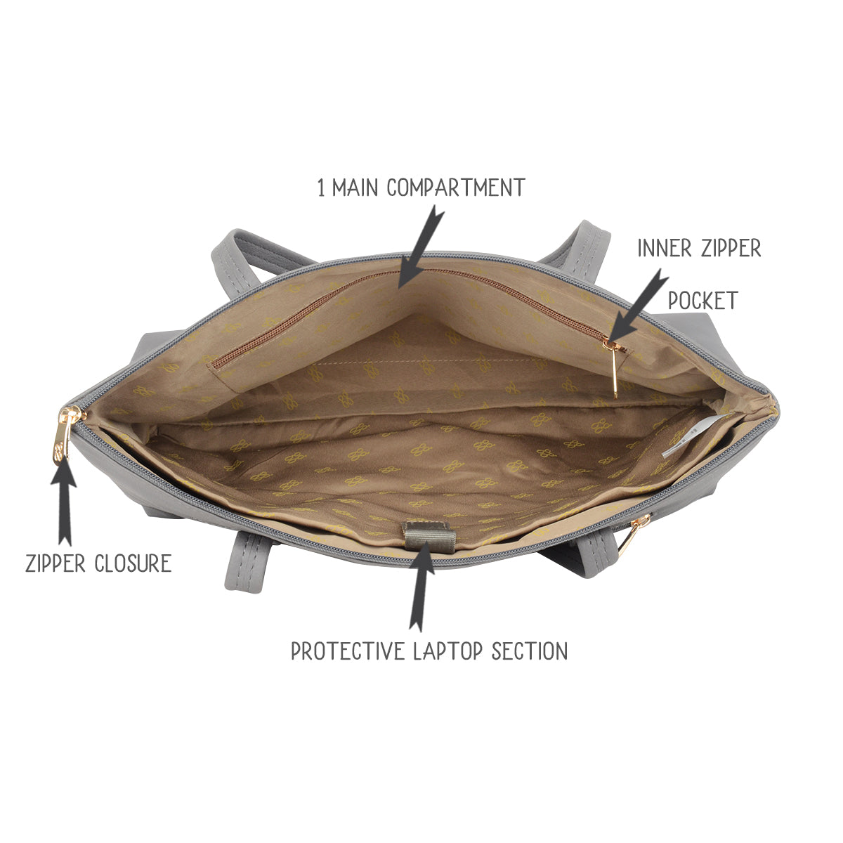 Bip Grey Large Laptop Laptop Bag