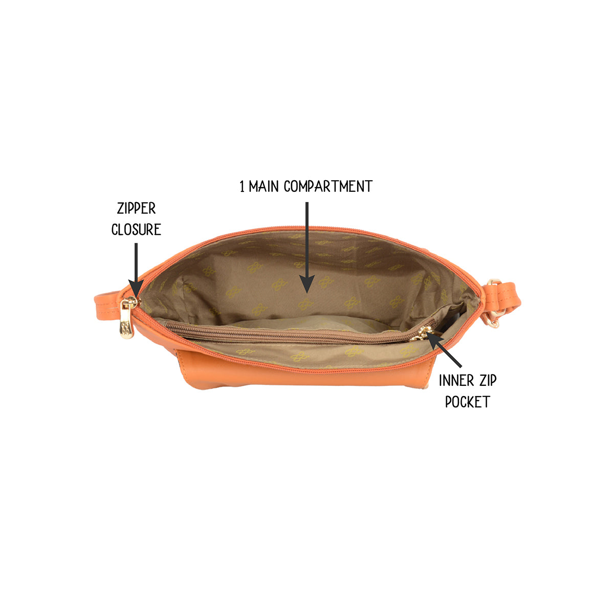 Bluer Orange Small Hobo Bag