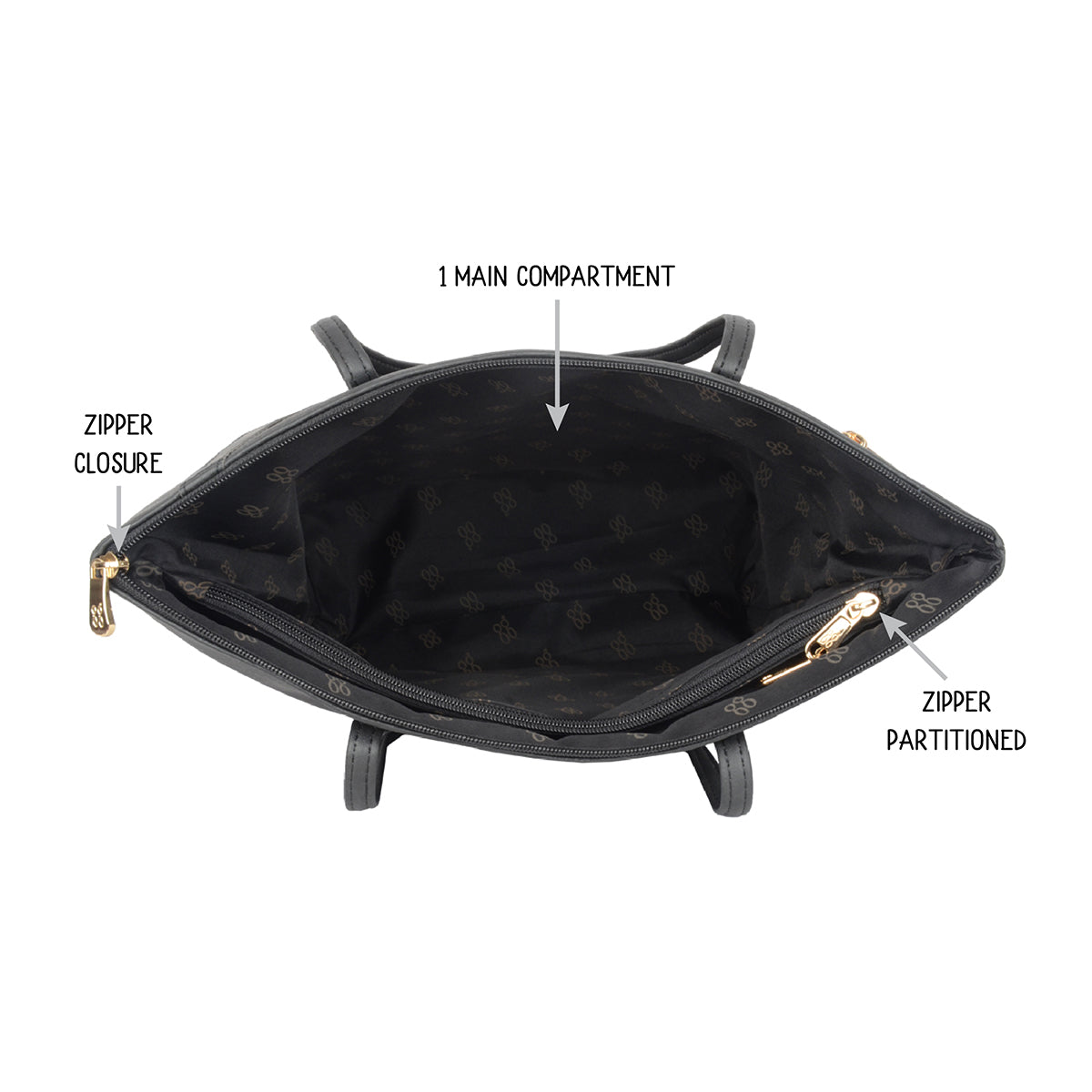 Claise Black Large Tote Bags