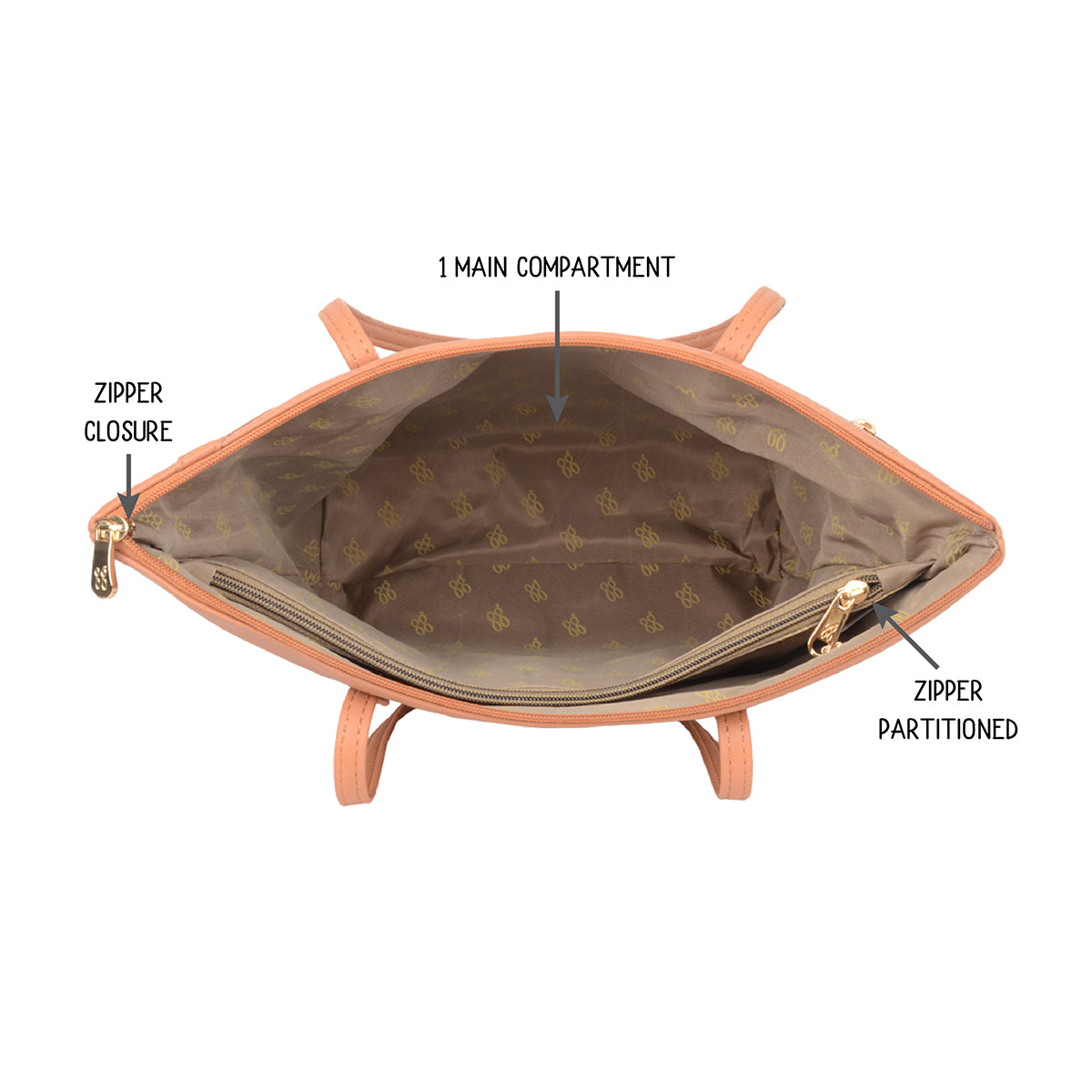 Claise Brown Large Tote Bags