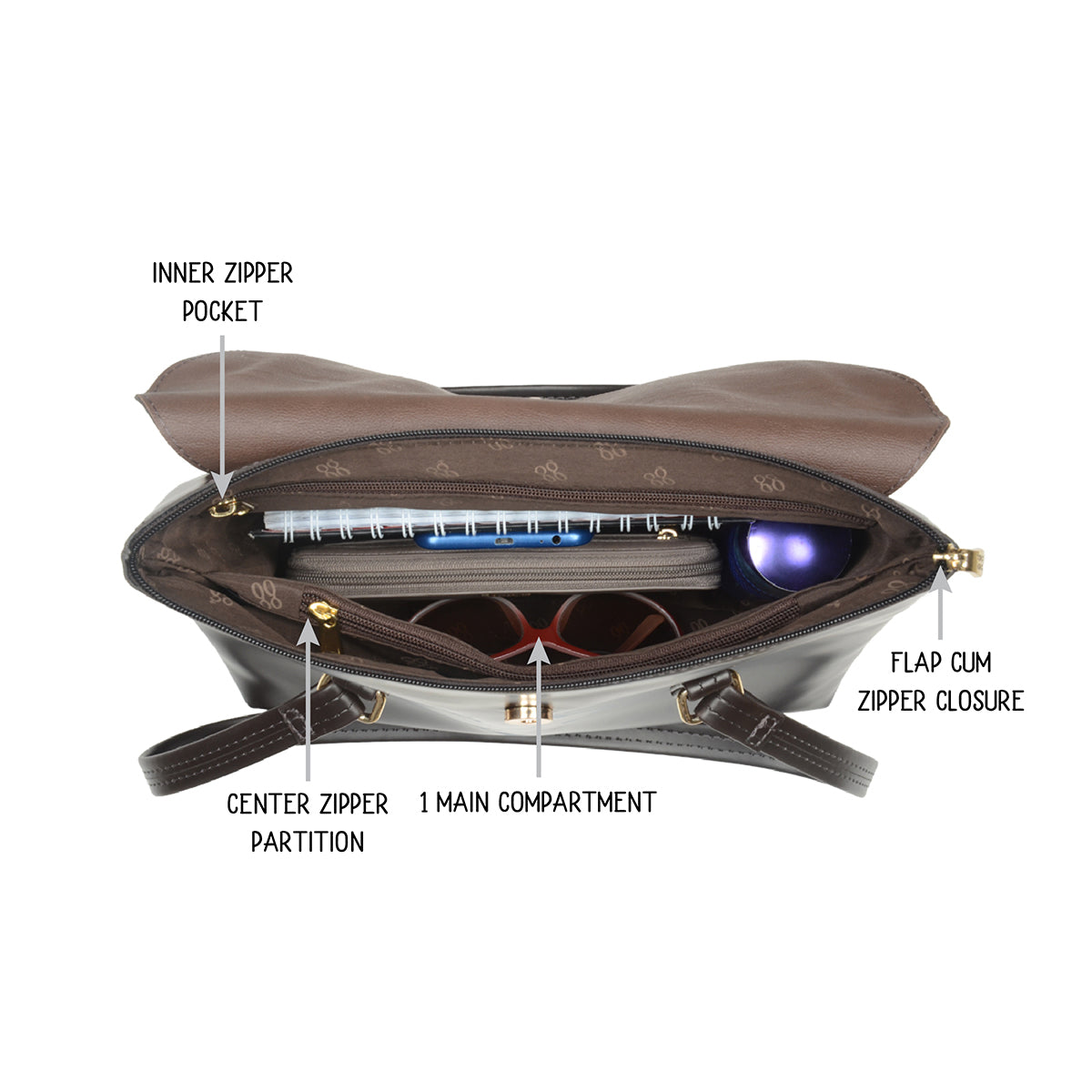 Delgado Brown Medium Satchel Bags