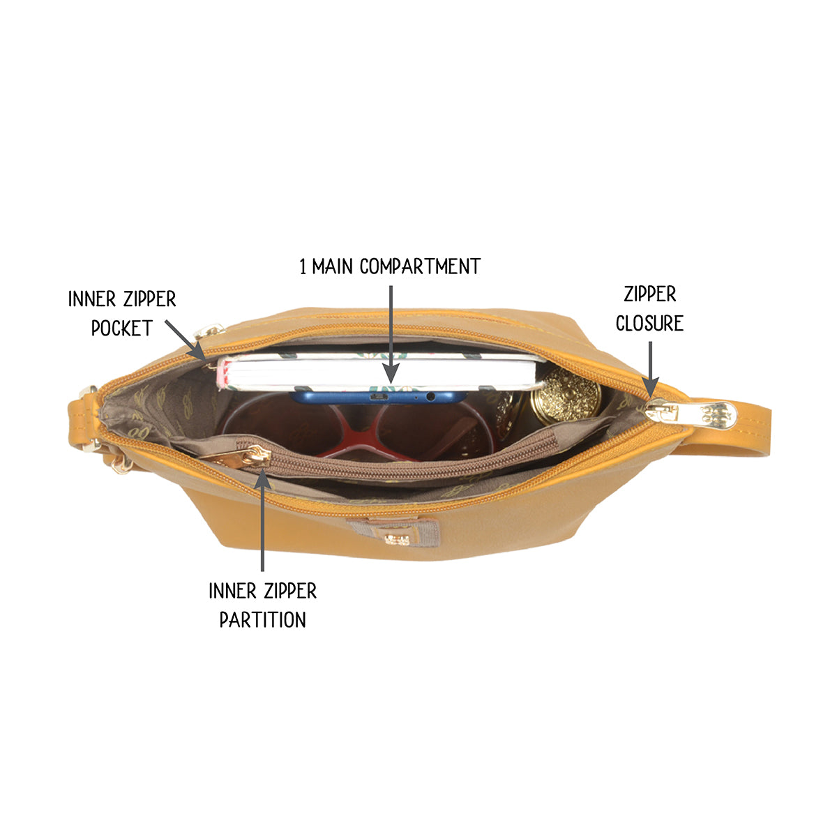 Fezco Yellow Small Hobo Bags