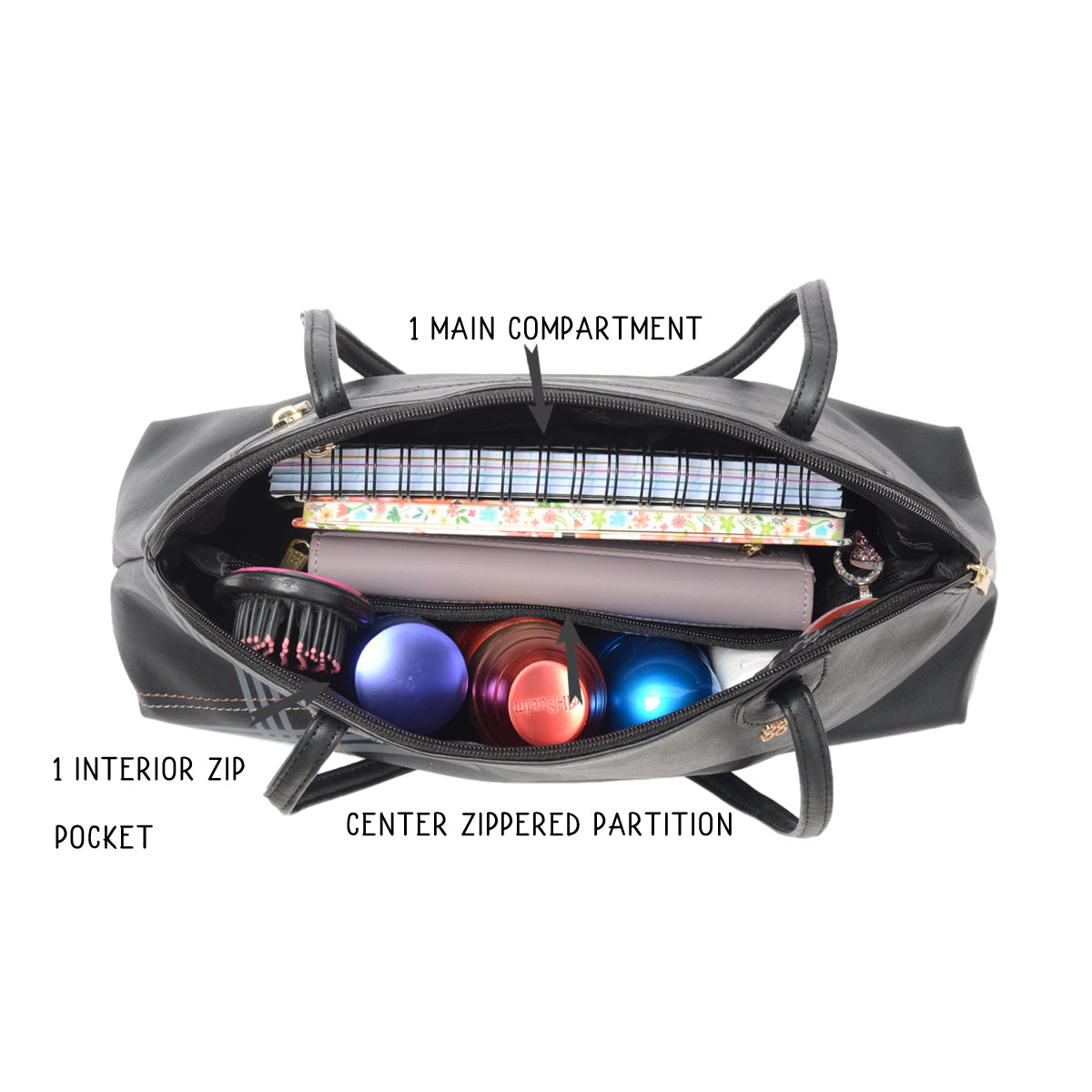 Inspect Black Medium Shoulder Bag