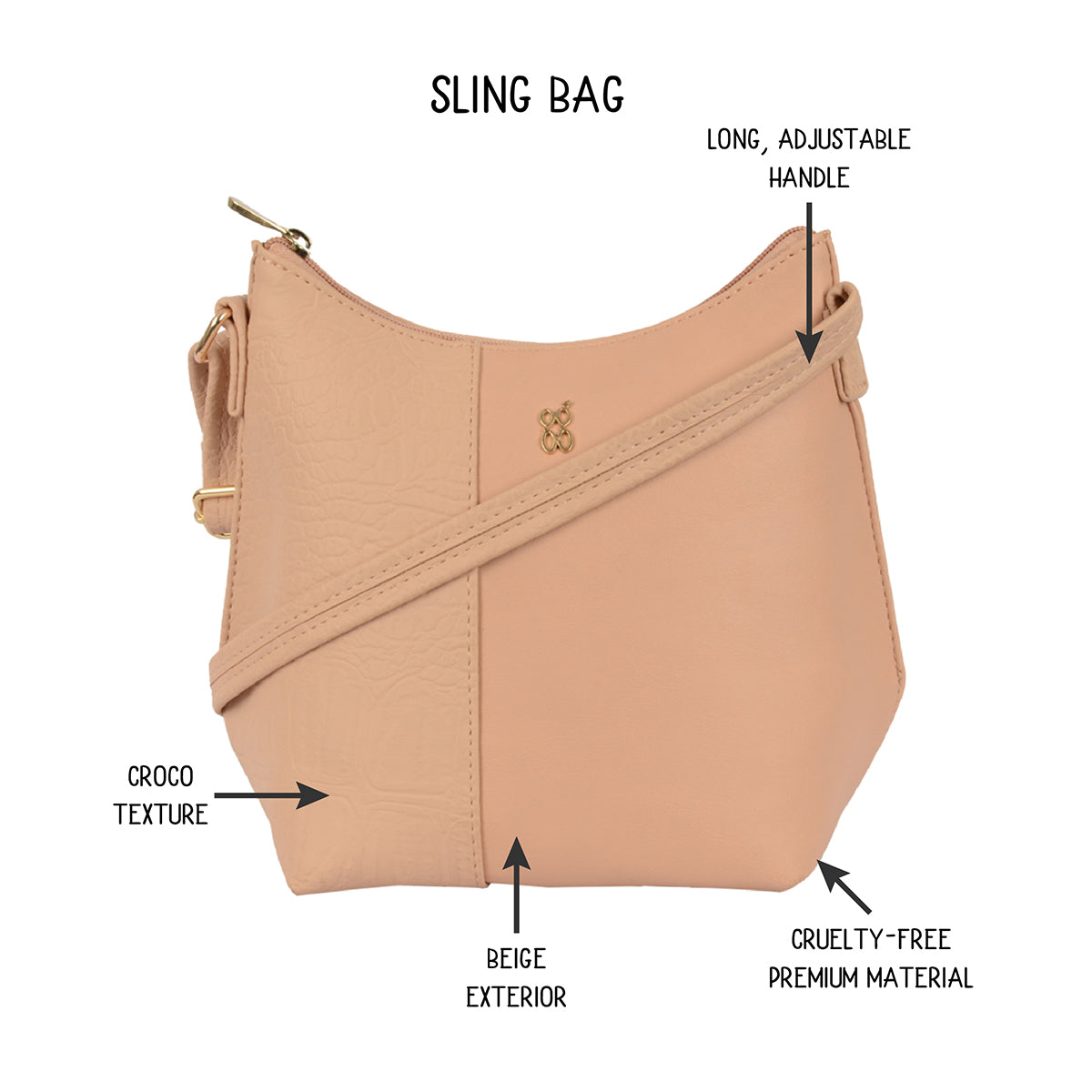Jarl Beige Small Hobo Bag