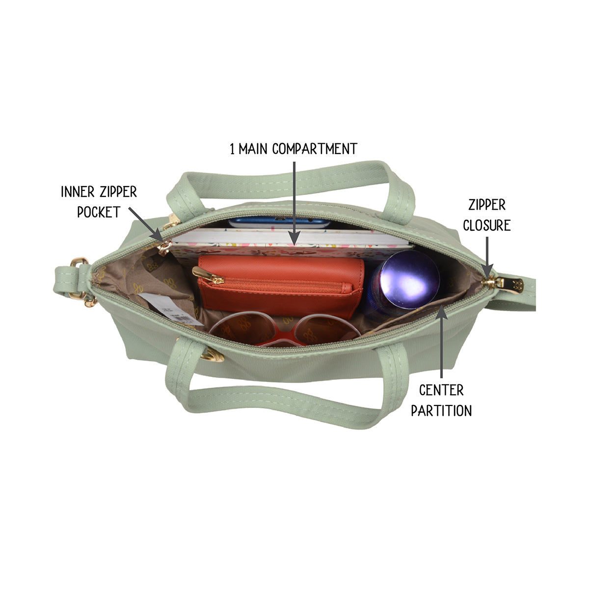 Jenett Green Medium Satchel Bags
