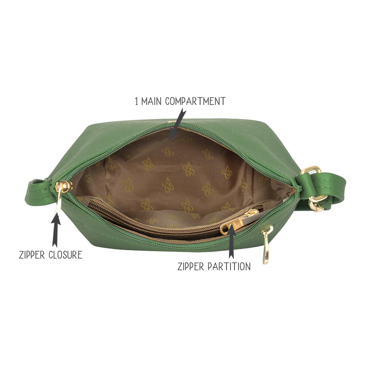 Lilith 3T5 Green Small Hobo Bags