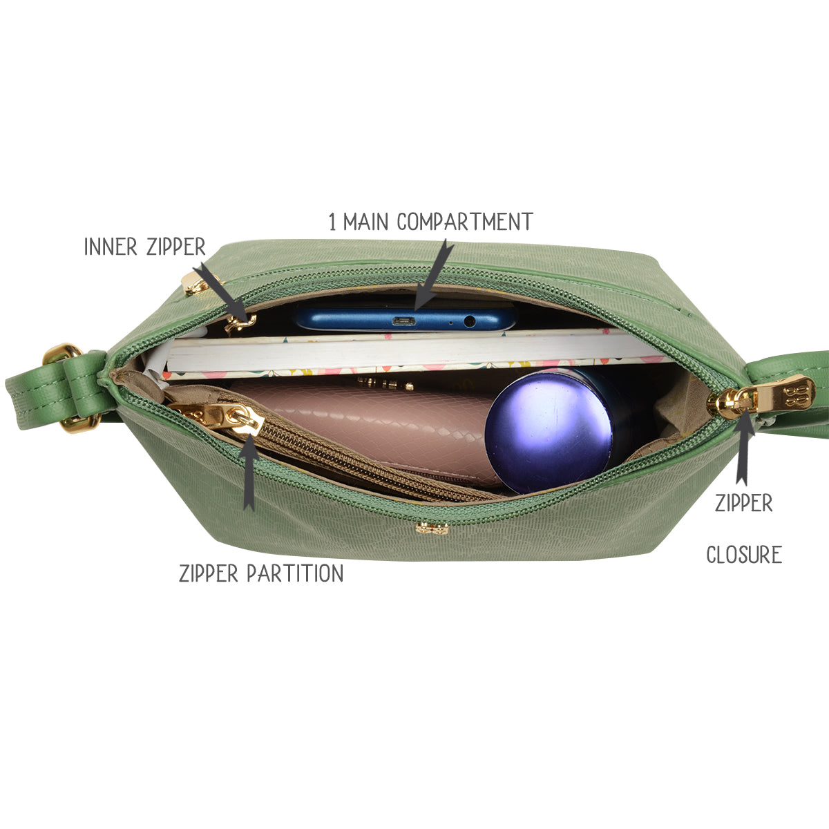 Lilith 3T5 Green Small Hobo Bags