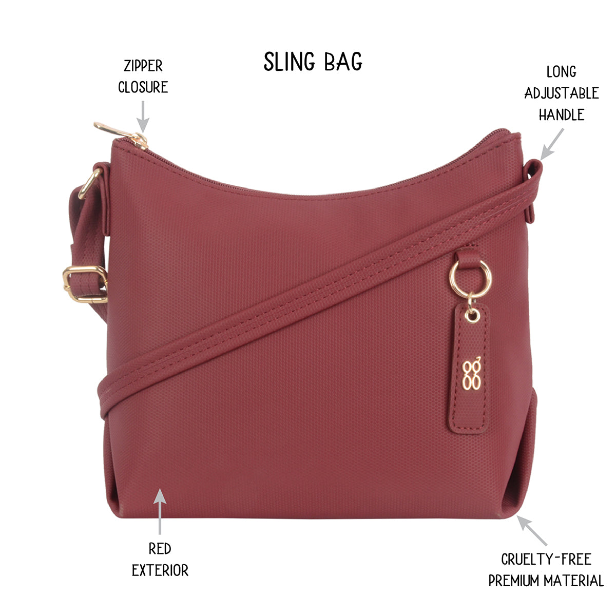 Maeva Red Small Hobo Bags